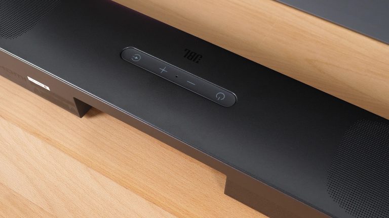 Four touch buttons on the top of the soundbar