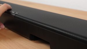 Metal grille surface of the soundbar